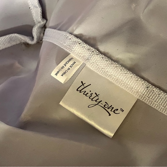 RARE LN Thirty-one Bkack White Polka Dot Large Utility Tote - Picture 6 of 6